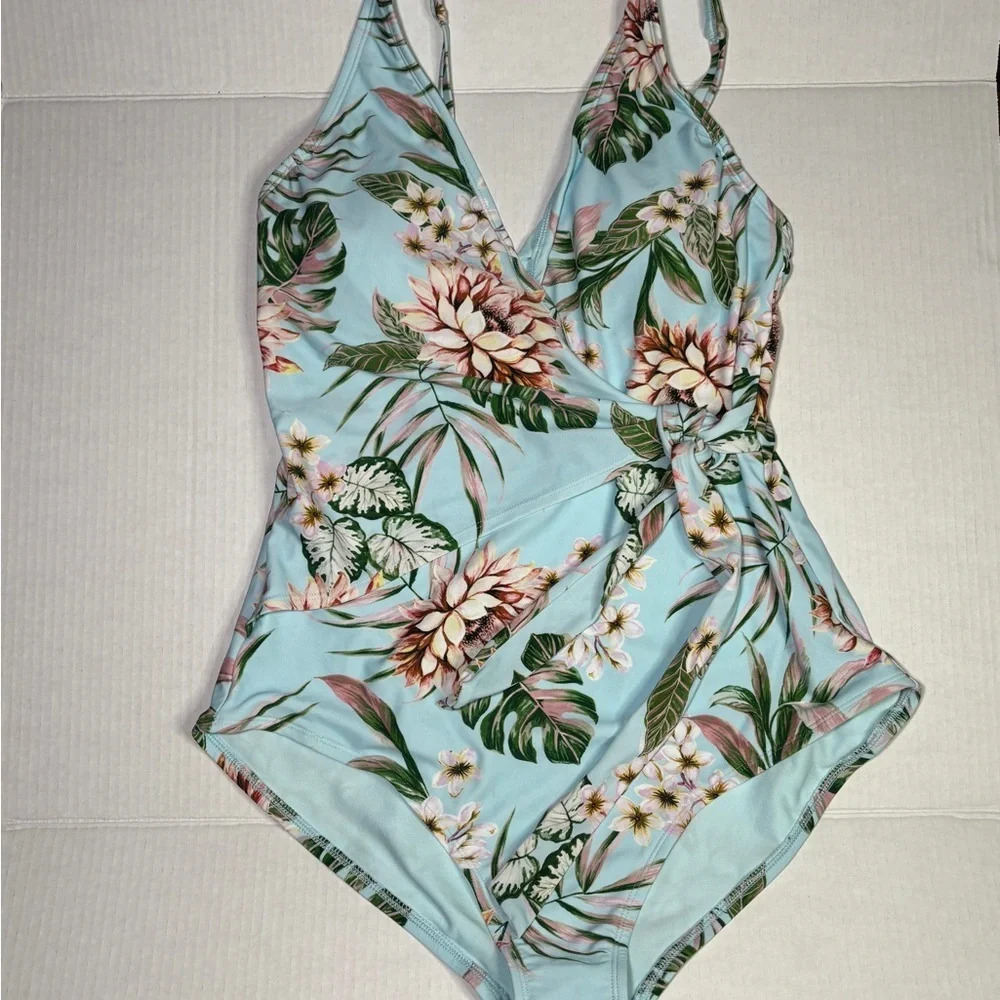 Kona Sol One Piece Swimsuit Tropical Floral Size Large - Picture 3 of 8
